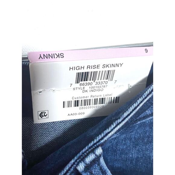 INC Denim High Rise Skinny Jeans Womens 6 Stretch Casual Classic Dark Indigo NWT - Picture 6 of 11